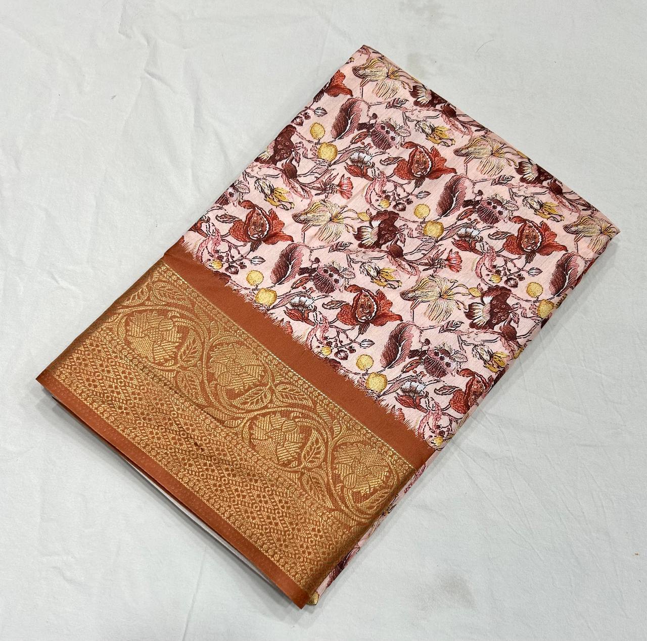 DN Flower Printed Dola Cotton Silk Sarees Catalog